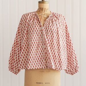Doen The Jane Blouse in Traveler Block Print